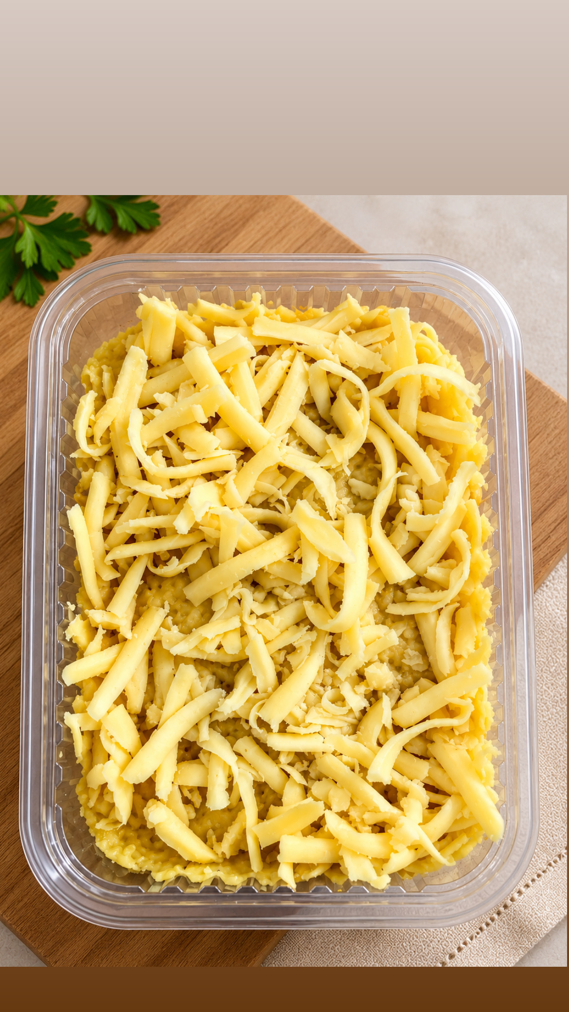 Produto Escondidinho de batata doce recheado com frango desfiado e mussarela