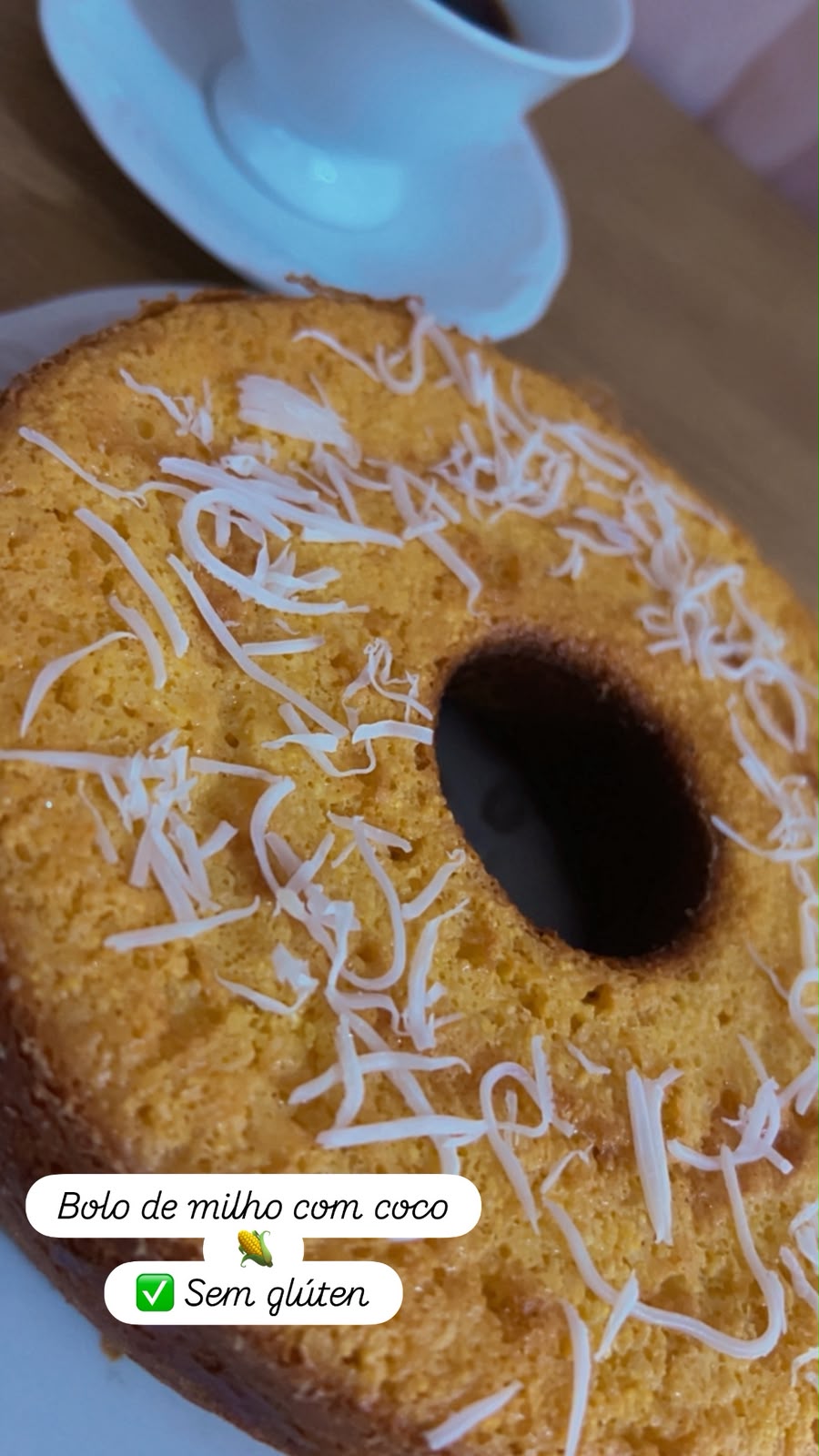 Produto Bolo de milho com coco sem glúten